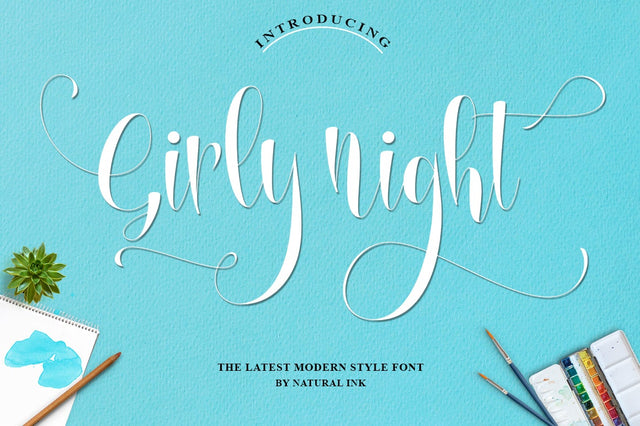 Girly Night Font Studio Natural Ink 