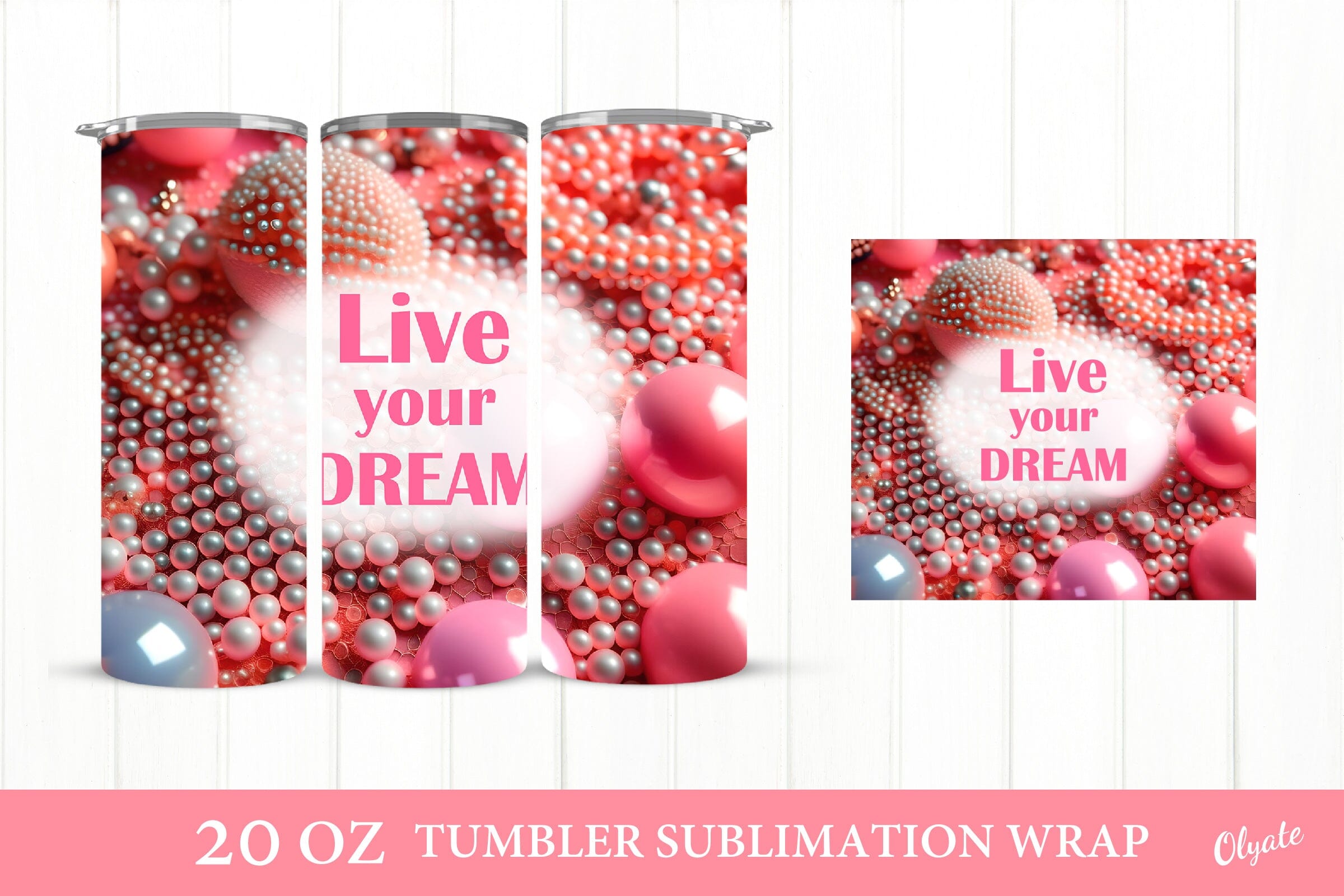 Girly Tumbler Sublimation Wrap. Barbie Style 20 OZ Tumbler - So Fontsy