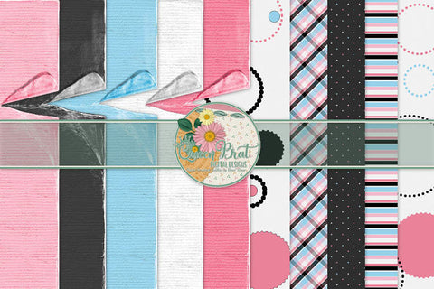 Girly Visions Papers Digital Pattern QueenBrat Digital Designs 