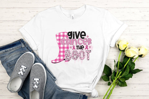 Give Cancer the Boot - Breast Cancer PNG Sublimation CraftLabSVG 