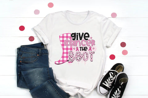 Give Cancer the Boot - Breast Cancer PNG Sublimation CraftLabSVG 