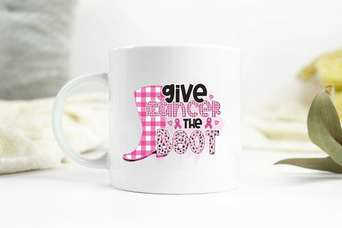 Give Cancer the Boot - Breast Cancer PNG Sublimation CraftLabSVG 