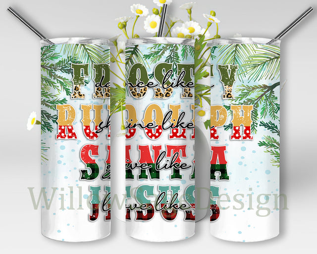 Give Like Santa Love like Jesus Design Png, Christmas 20oz Skinny Tumbler, Merry Christmas Tumbler Wrap, Christmas Tree Tumbler Png, Digital Download Sublimation WillowSageDesign 