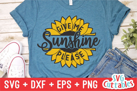 Give Me Sunshine Please | Sunflower | Inspirational Quote svg SVG Svg Cuttables 
