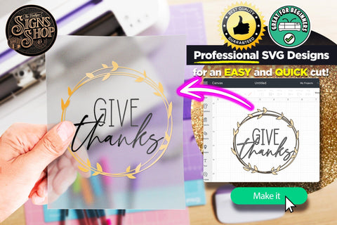 Give thanks foliage | FALL SVG Sign SVG The Vintage Signs Shop 