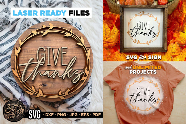 Give thanks foliage | FALL SVG Sign SVG The Vintage Signs Shop 