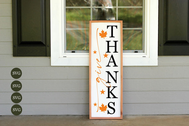 Give Thanks Porch Sign svg, Fall Porch Sign SVG SVG Chamsae Studio 