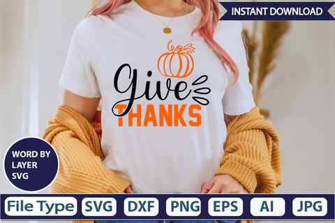 Give Thanks SVG Cut File SVG DesignPlante 503 