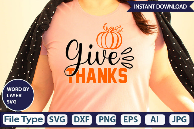 Give Thanks SVG Cut File SVG DesignPlante 503 