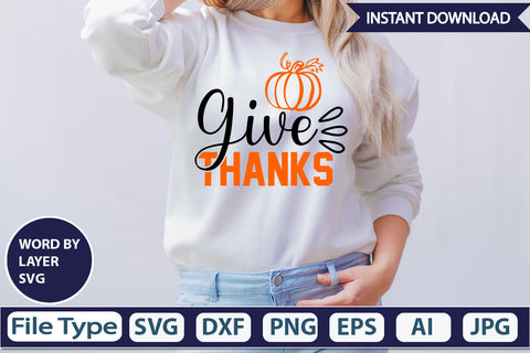 Give Thanks SVG Cut File SVG DesignPlante 503 