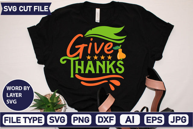 Give Thanks SVG Cut File SVG DesignPlante 503 