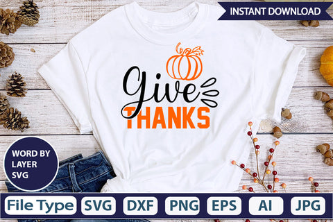 Give Thanks SVG Cut File SVG DesignPlante 503 