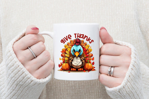 Give Thanks - Thanksgiving Sublimation Design Sublimation CraftLabSVG 