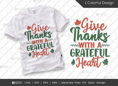 Give Thanks With A Grateful Heart SVG Cut File | Grateful Heart SVG | Autumn Leaves Svg | Thanksgiving Svg | Grateful Svg | Thankful Svg | Autumn Svg | Thanksgiving Quote SVG ETC Craft 
