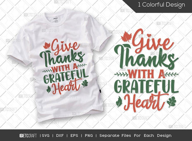 Give Thanks With A Grateful Heart SVG Cut File | Grateful Heart SVG | Autumn Leaves Svg | Thanksgiving Svg | Grateful Svg | Thankful Svg | Autumn Svg | Thanksgiving Quote SVG ETC Craft 