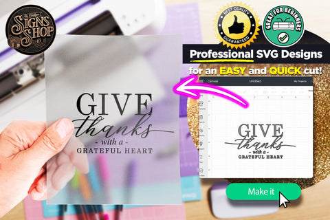 Give thanks with heart | FALL SVG Sign SVG The Vintage Signs Shop 