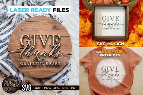Give thanks with heart | FALL SVG Sign SVG The Vintage Signs Shop 