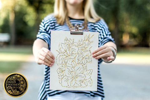 Gladiolus - Single line for Foil Quill | Digi Stamp Sketch DESIGN DrawnTogether with love 