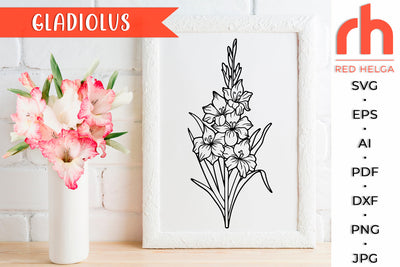 Gladiolus SVG - Leo Flower Cut File SVG RedHelgaArt 
