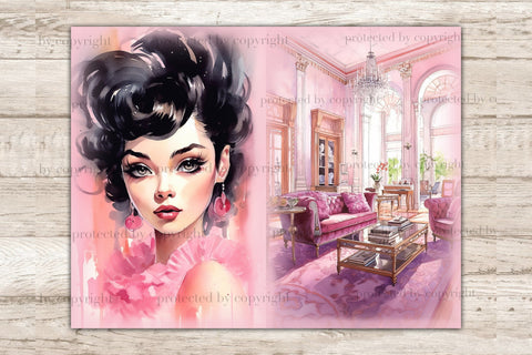 Glam Junk Journal Pages | Pink Digital Art Bundle SVG GlamArtZhanna 