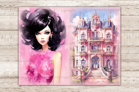 Glam Junk Journal Pages | Pink Digital Art Bundle SVG GlamArtZhanna 