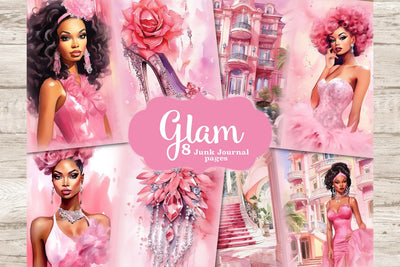 Glam Junk Journal Paper | Black Woman Digital Art SVG GlamArtZhanna 