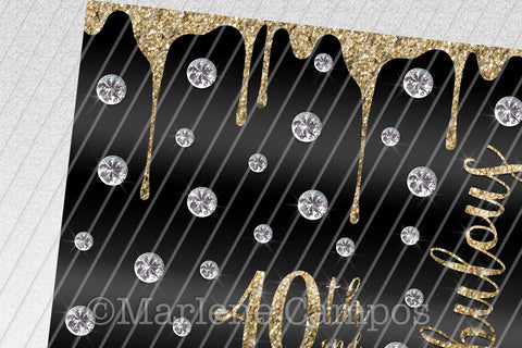 Glamour 40th and Fabulous 20oz Skinny Tumbler Sublimation | Gold Glitter Sublimation Marlene Campos 