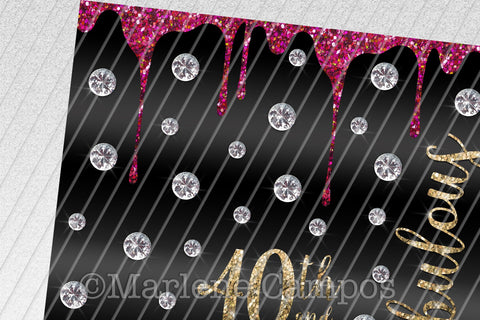 Glamour 40th and Fabulous 20oz Skinny Tumbler Sublimation | Red and Gold Sublimation Marlene Campos 