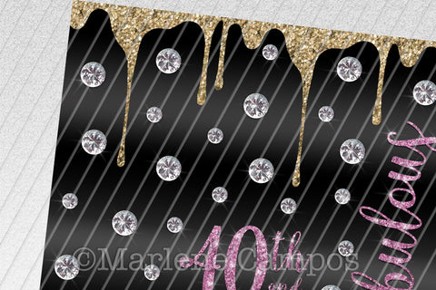 Glamour 40th and Fabulous 20oz Skinny Tumbler Sublimation | Rose Gold and Gold Sublimation Marlene Campos 