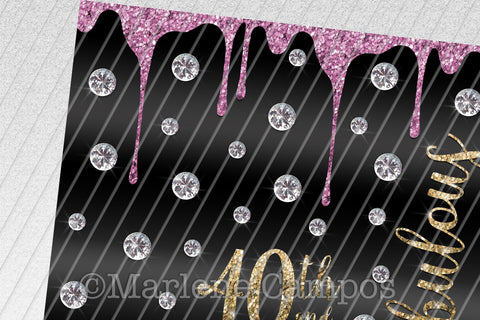 Glamour 40th and Fabulous 20oz Skinny Tumbler Sublimation | Rose Gold and Gold Sublimation Marlene Campos 