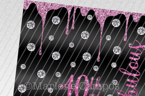 Glamour 40th and Fabulous 20oz Skinny Tumbler Sublimation | Rose Gold and Hot Pink Sublimation Marlene Campos 