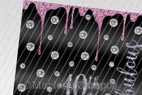 Glamour 40th and Fabulous 20oz Skinny Tumbler Sublimation | Rose Gold and Silver Sublimation Marlene Campos 