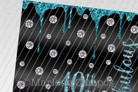 Glamour 40th and Fabulous 20oz Skinny Tumbler Sublimation | Turquoise Sublimation Marlene Campos 