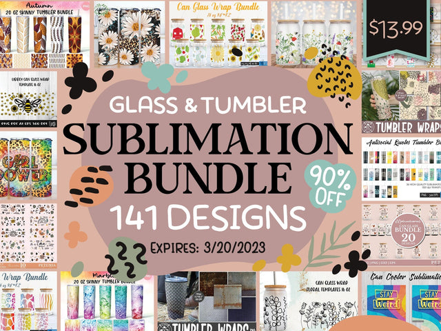 Glass and Tumbler Sublimation Bundle Bundle So Fontsy Design Shop 