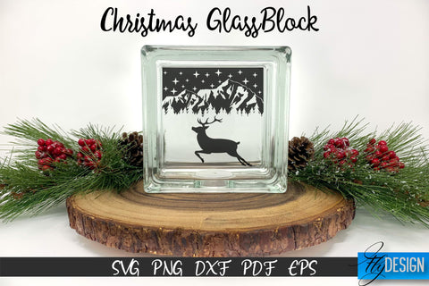 Glass Block SVG, Christmas Glass Block Designs, Reindeer SVG SVG Fly Design 