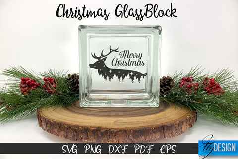 Glass Block SVG, Christmas Glass Block Designs, Reindeer SVG SVG Fly Design 