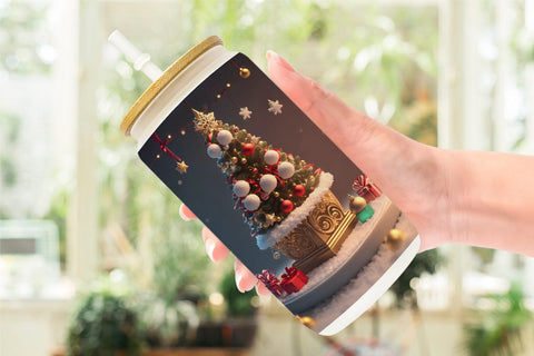 Glass Can Wrap 3D Christmas Tree Baubles Sublimation artnoy 