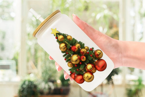 Glass Can Wrap 3D Christmas Tree Sublimation artnoy 