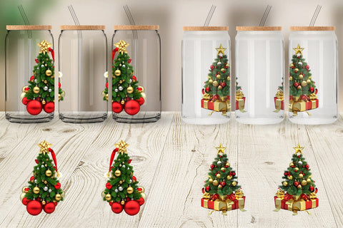 Glass Can Wrap 3D Christmas Tree Sublimation artnoy 