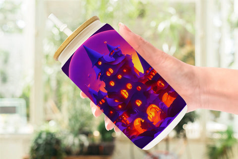 Glass Can Wrap 3D Haunted House Sublimation artnoy 