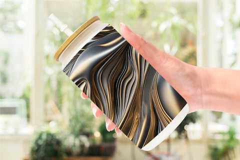 Glass Can Wrap 3d Metallic Wavy Liquid Sublimation artnoy 