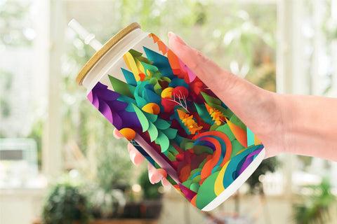 Glass Can Wrap 3D Paper Art Forest Sublimation artnoy 