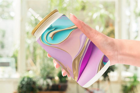 Glass Can Wrap 3d Pastel Wavy Liquid Sublimation artnoy 