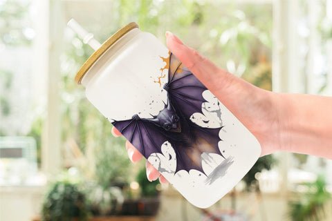 Glass Can Wrap Bat Halloween Sublimation artnoy 