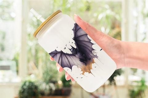 Glass Can Wrap Bat Halloween Sublimation artnoy 