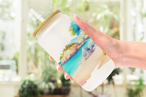 Glass Can Wrap Beach Landscape Sublimation artnoy 