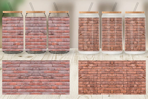 Glass Can Wrap Brick Texture Sublimation artnoy 