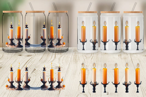 Glass Can Wrap Candlesticks Halloween Sublimation artnoy 