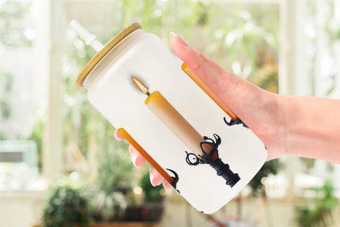 Glass Can Wrap Candlesticks Halloween Sublimation artnoy 