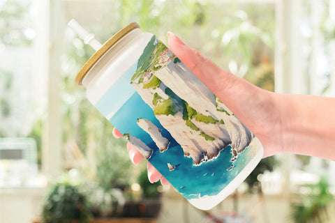 Glass Can Wrap Coastal Cliffs Landscape Sublimation artnoy 